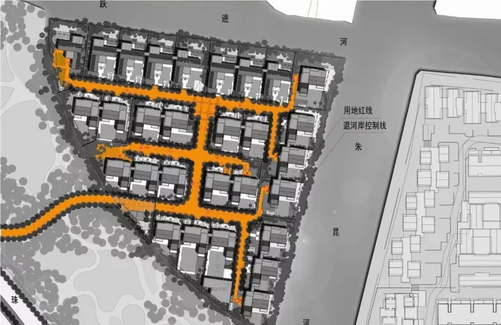 王字型路网造分解人流，保证入口私密性